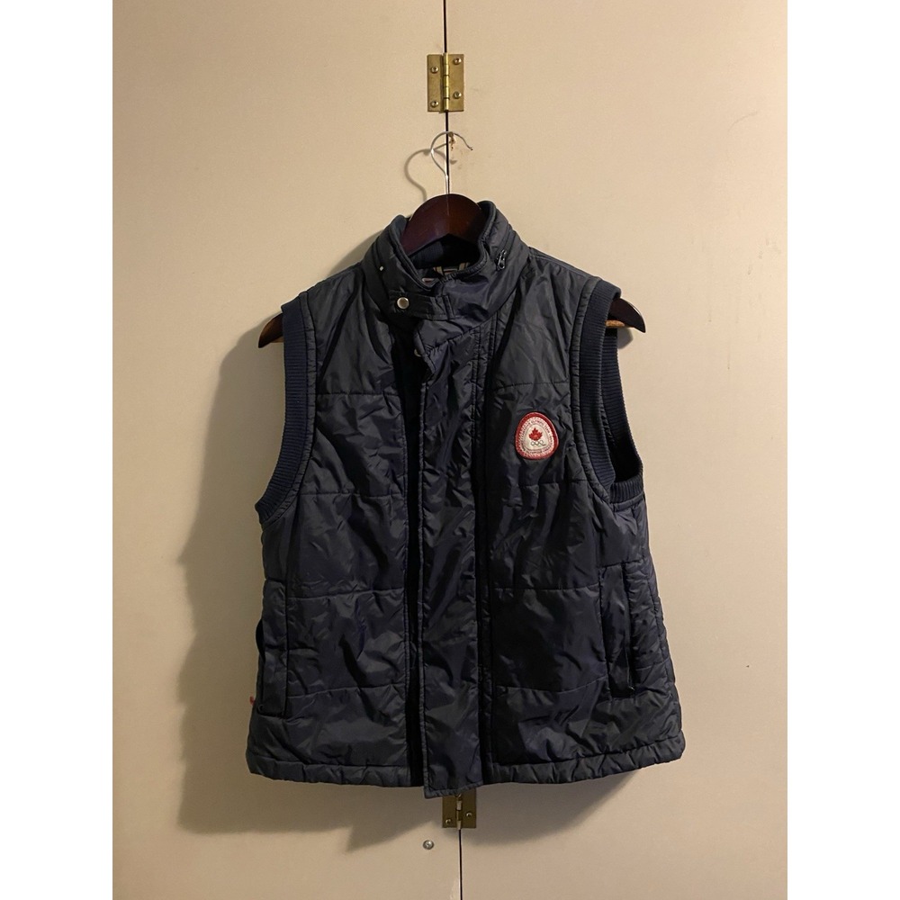 Vintage HBC Canada 06 Olympics Quilted Puffer Embroidered Logo Vest Men's Sz L
